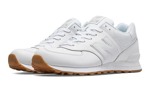 Giày nam trắng New Balance 574 Leather Sneakers